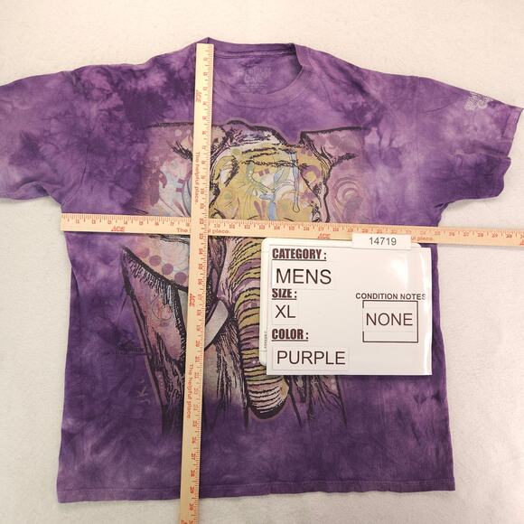 The Mountain Elephant Short Sleeve Crew Neck Graphic T Shirt Mens Size XL Pruple - Picture 6 of 10